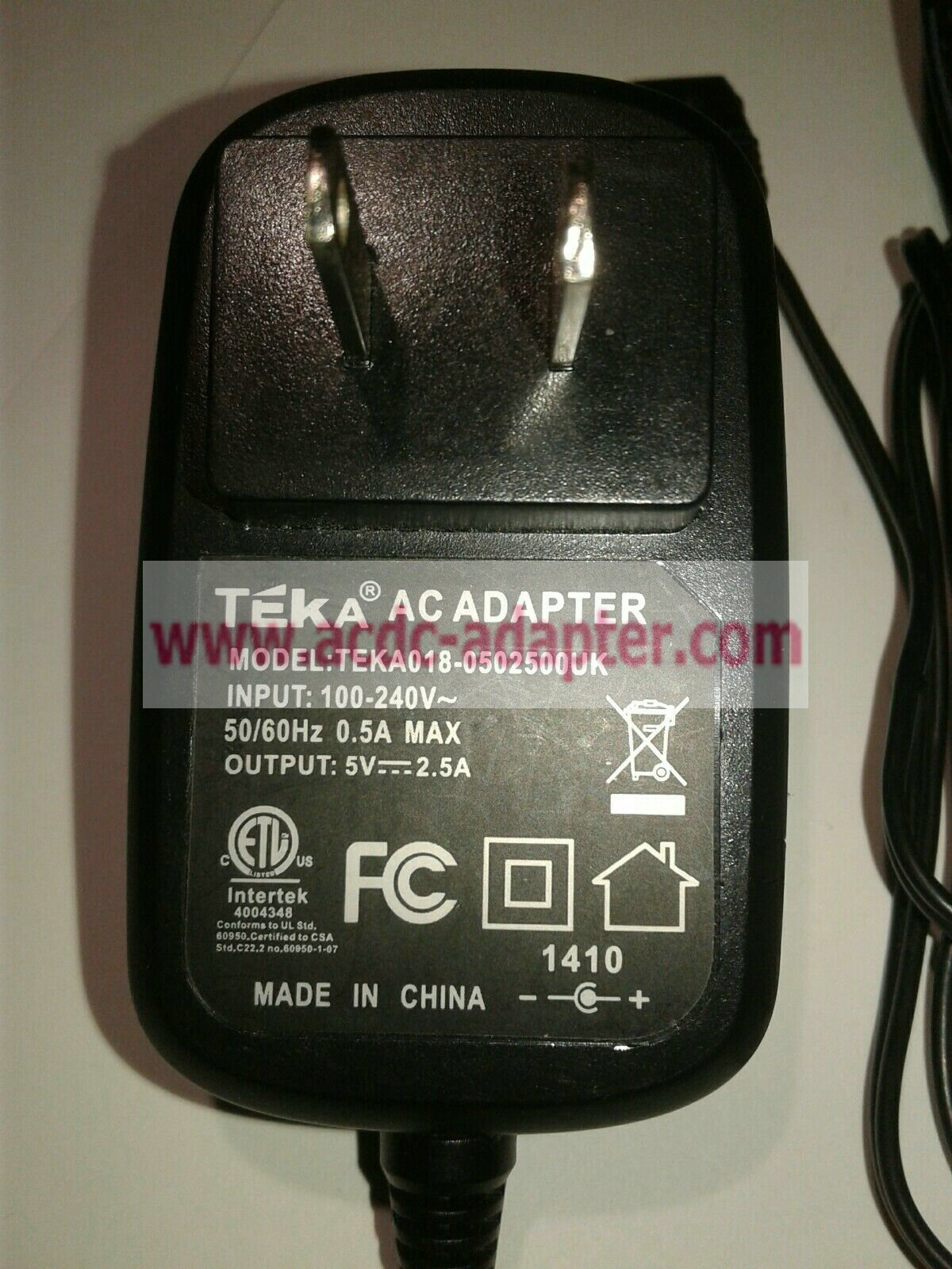 New 5V 2.5A TEKA TEKA018-0502500UK TEKA0180502500UK Adapter power supply charger